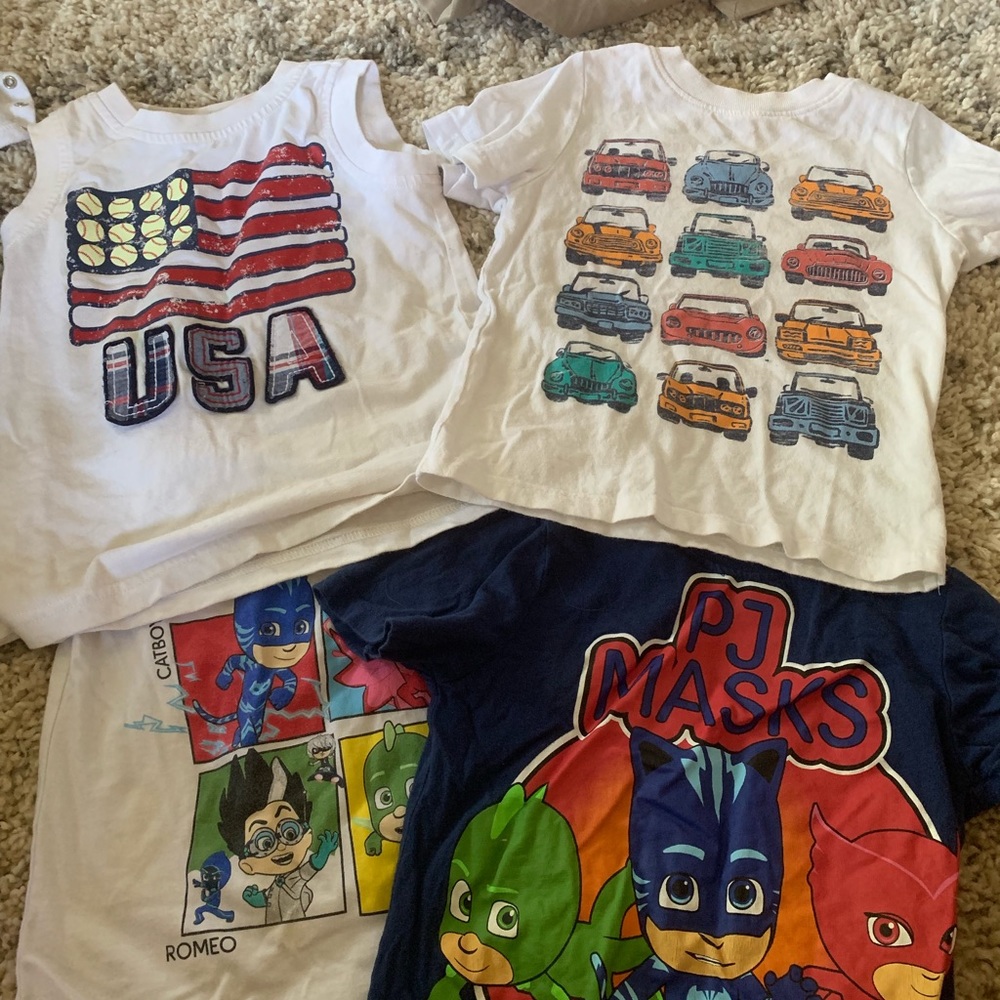 4 shirts - fit like 2T